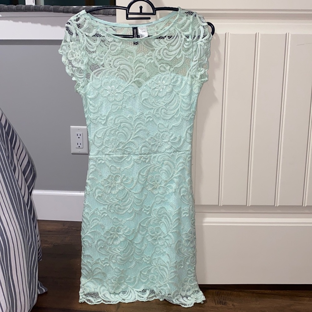 Blue lace dress